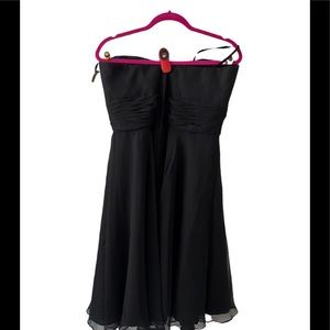 Mori Lee by Madeline Gradner black chiffon strapless fit/ flare dress.Sz15/16.